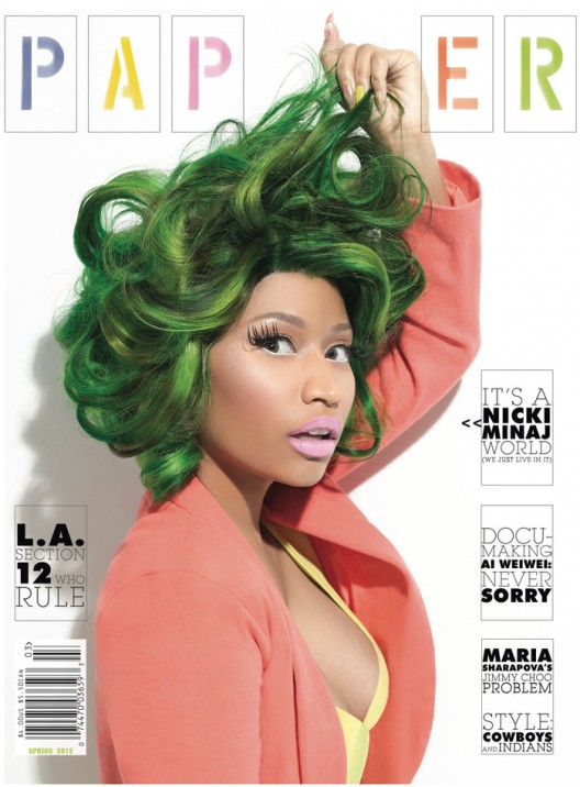  Nicki Minaj & Her Green Wig Grace The Cover Of PAPER Magazine