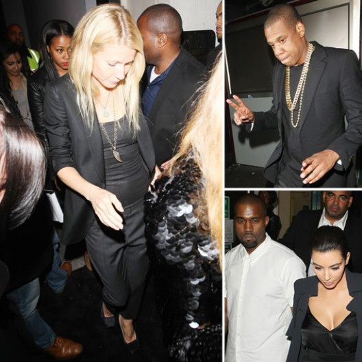 Kim Kardashian, Kanye West: Parties With Jay-Z, Gywneth Paltrow In London 