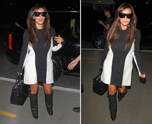 Fashion WIN or FAIL??...:Kim Kardashian Colorblocking At LAX