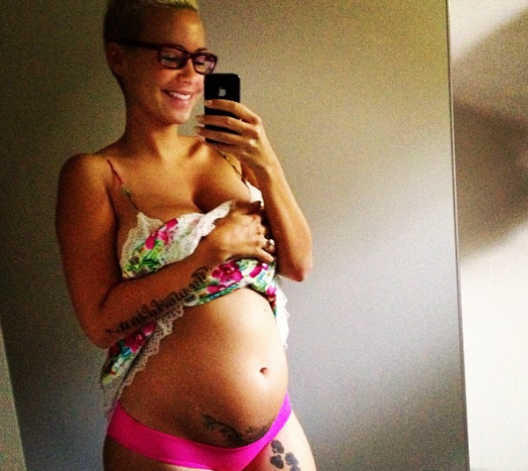 Amber Rose Shows Off Her Baby Bump On Instagram