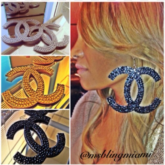 Get Your Bling On With The DOPE Chanel Inspired Swarovski Crystal Earrings By @MsBlingMiami