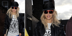 Rita Ora Spotted In London Rockin' DKNY x Open Ceremony Tee
