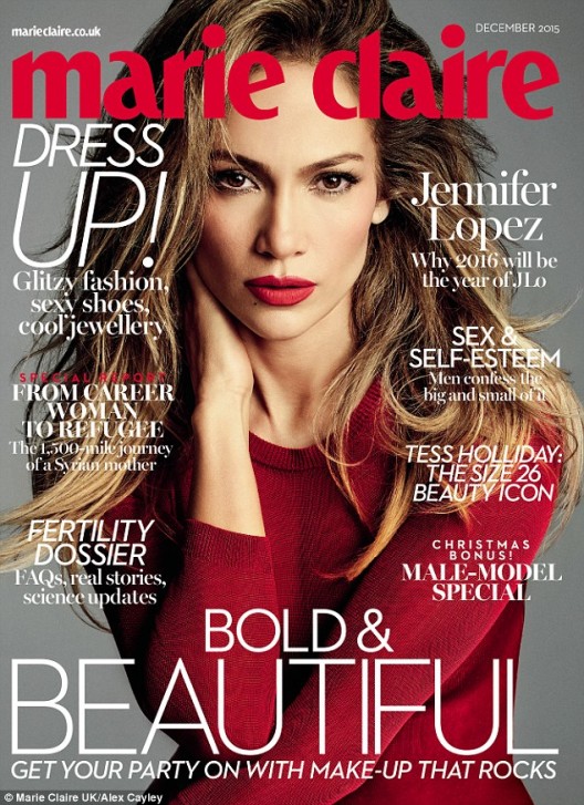 JENNIFER LOPEZ x MARIE CLAIRE UK DECEMBER 2015 ISSUE