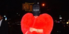 Rihanna Spotted In NYC Rocking Saint Laurent Heart-Shaped Fur Cape
